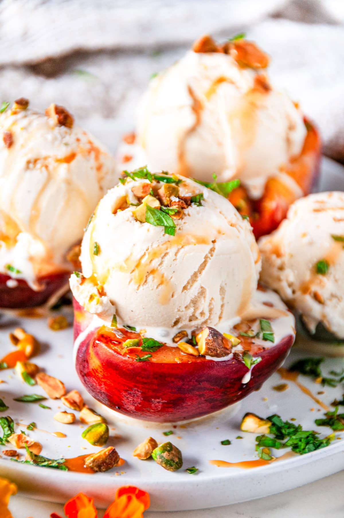 Grilled Peach & Ice Cream